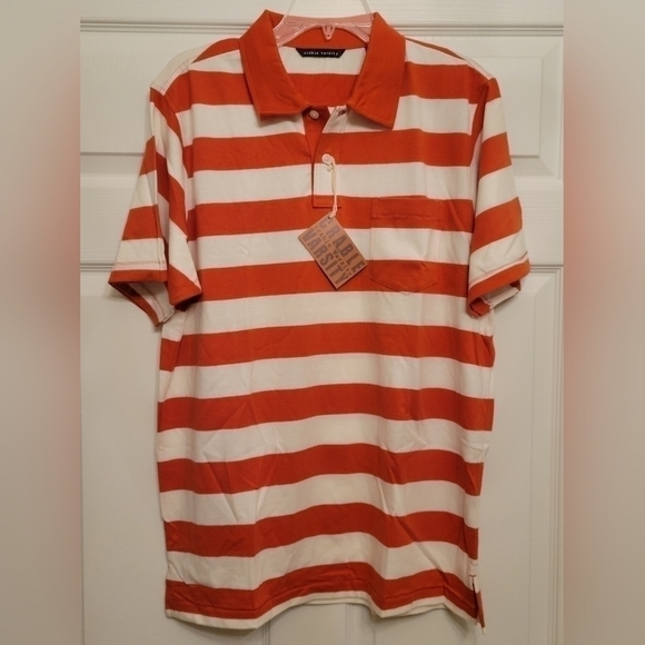 Crable Varsity Men's Large Orange and White Polo - Picture 1 of 7